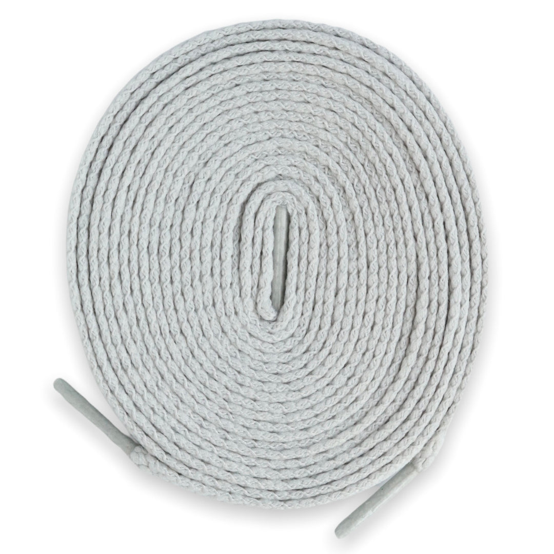 Light Grey Thin Rope Shoelaces with Clear Tips - From Loop King