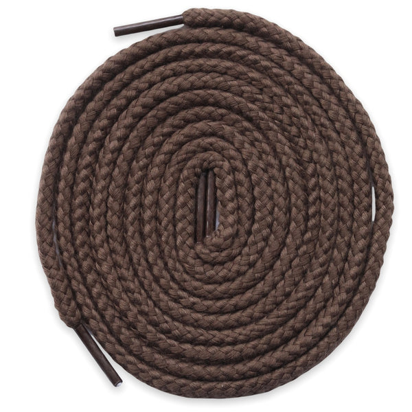 Dark Brown Thin Rope Shoelaces with Clear Tips - From Loop King